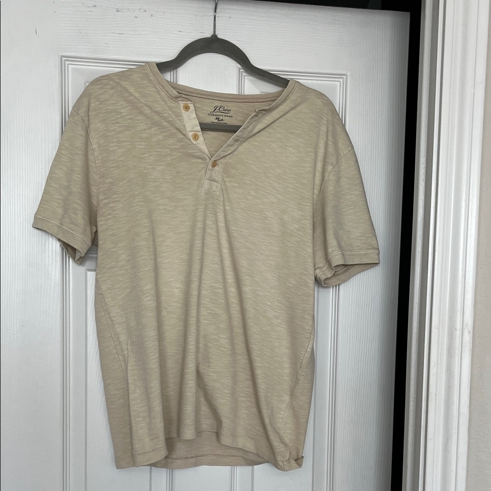 J. Crew Light Tan Short Sleeve Henley
